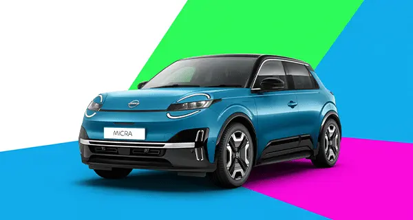 Nouvelle Nissan MICRA 100 % électrique bleue